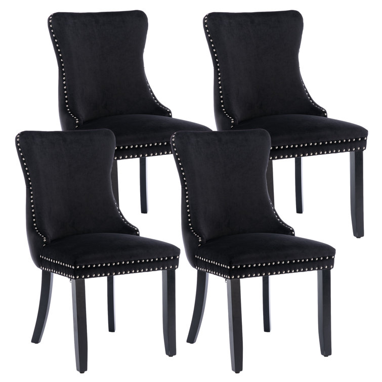 Velvet chair black discount legs